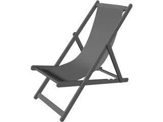 Deck Chair Beach 3D Model preview