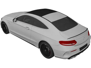 Mercedes-Benz C63 AMG Coupe (2017) 3D Model preview