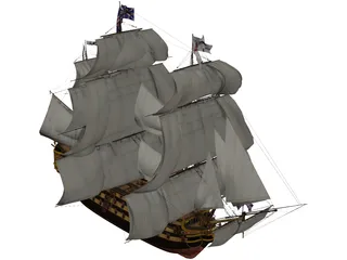 Queen Anne Revenge 3D Model preview