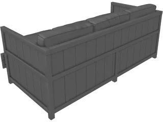 Leather Sofa 3D Model preview