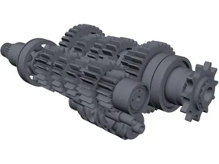 Honda CBR600RR Stock Gearbox 3D Model preview