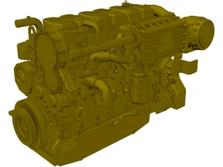 Caterpillar C18 Engine 3D Model preview