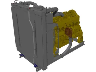 Caterpillar C27 Engine 3D Model preview