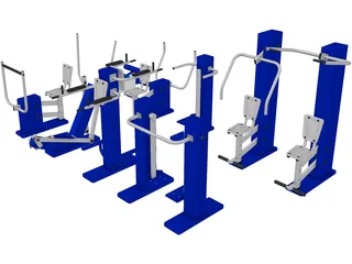Gym Equipment 3D Model preview