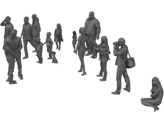 Group of Poeple 3D Model preview