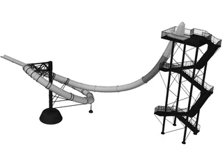 Water Park Tube Slide 3D Model preview