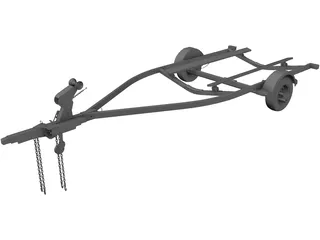 Boat Trailer 3D Model preview