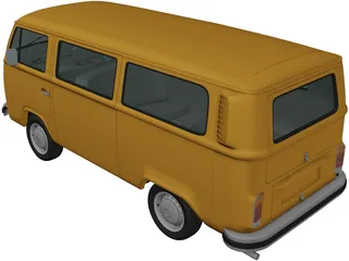 Volkswagen Transporter T2 (1972) 3D Model preview