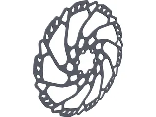 Shimano RT66 203mm Brake Rotor 3D Model preview