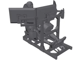 Sim Racing Rig 3D Model preview