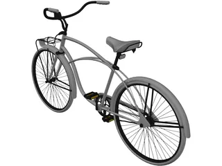 City Woman Bike 3D Model preview