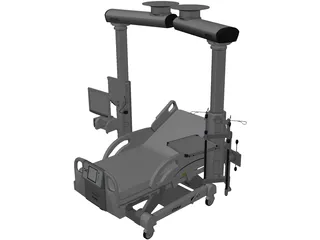 Hospital Bed 3D Model preview