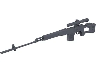 SVD Dragunov Sniper Rifle 3D Model preview