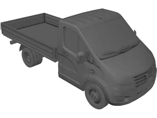 GAZelle NEXT Flatbed 3D Model preview