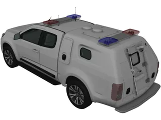 Holden Colorado SpaceCab Divisional Van (2018) 3D Model preview