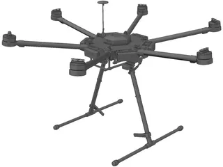 UAV Copter M600 3D Model preview