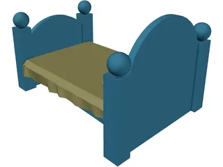 Bed for Teddy Bear 3D Model preview
