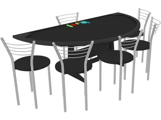 Poker Table 3D Model preview