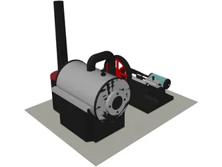 D10 Wilesco Steam Engine 3D Model preview