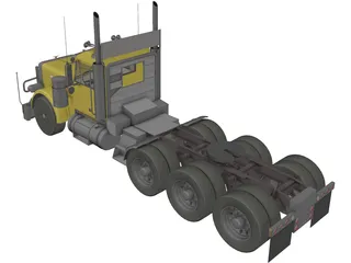 Peterbilt 379 4 axle 3D Model preview