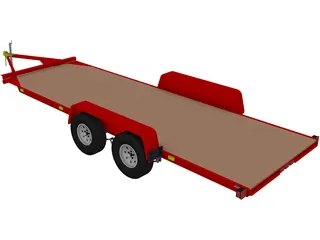 TV-108 Single-Car Hauler Trailer 3D Model preview