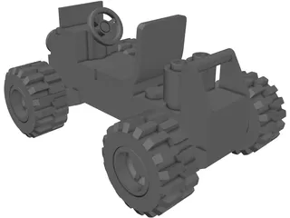 Little Toy Car 3D Model preview
