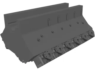 V12 Diesel Engine 3D Model preview