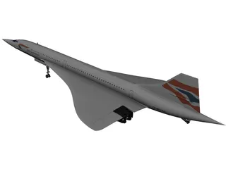 Concorde British Airways 3D Model preview
