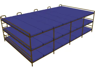 Hostel Bed 3D Model preview