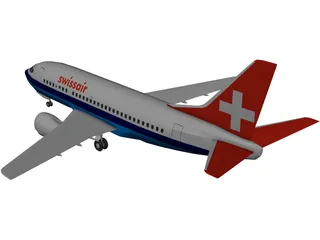 Boeing 737 Swiss Air 3D Model preview