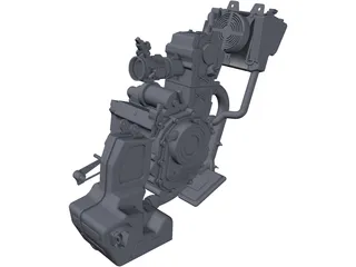 Bajaj Pulsar Engine 3D Model preview
