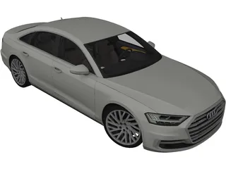 Audi A8 LWB (2018) 3D Model preview