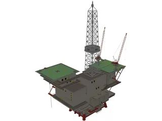 Offshore Rig 3D Model preview