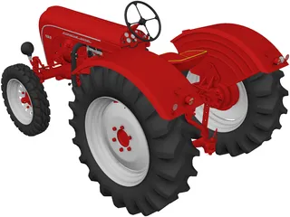 Porsche Diesel Tractor P133 (1956) 3D Model preview