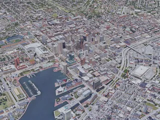 Baltimore City, MD, USA (2019) 3D Model preview