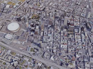 New Orleans City Downtown, USA (2019) 3D Model preview