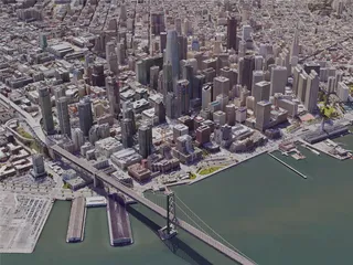 San Francisco City Downtown, CA, USA (2019) 3D Model preview