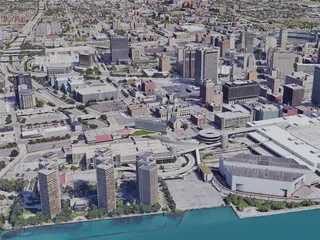 Detroit City, MI, USA (2019) 3D Model preview