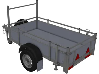Small Load Trailer 3D Model preview