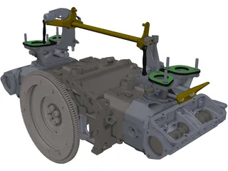 Alfa Romeo Boxer Engine 3D Model preview