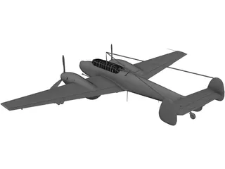 Messerschmitt BF-110 G-2 3D Model preview