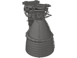 Saturn V F1 Rocket Engine 3D Model preview