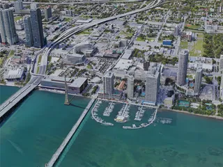 Miami City Downtown, FL, USA (2019) 3D Model preview