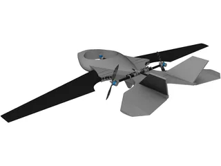 Trirotor Drone 3D Model preview