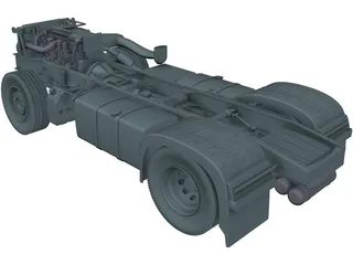 Euro Truck Chassis 3D Model preview