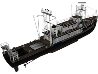 Fishing Boat 3D Model preview