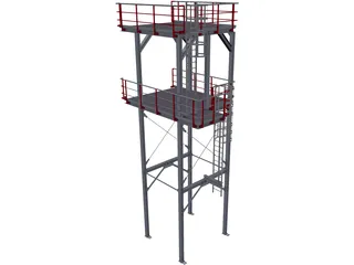 Stairtower 2 Levels 3D Model preview