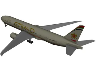 Boeing 777-300 Etihad 3D Model preview