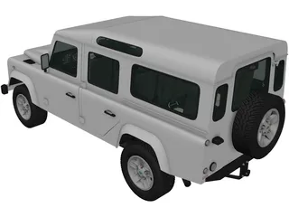 Land Rover Defender 110 Station Wagon (2011) 3D Model preview