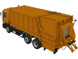 Man F-2000 Garbage Truck (1990) 3D Model preview